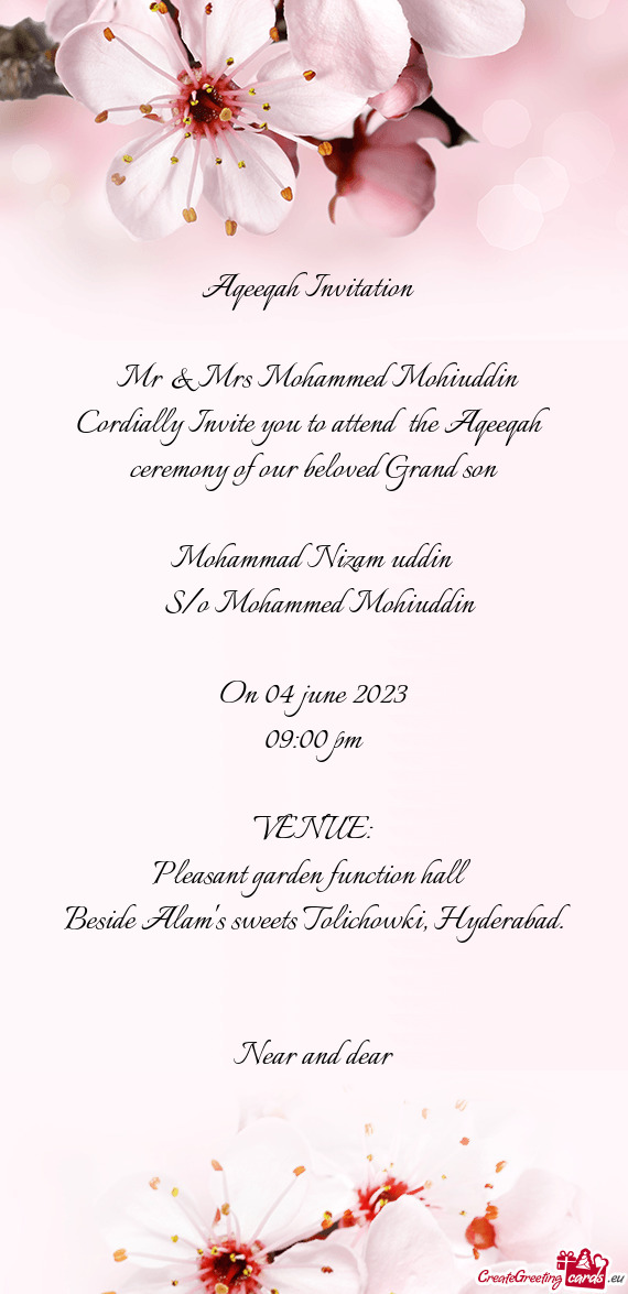 Mr & Mrs Mohammed Mohiuddin