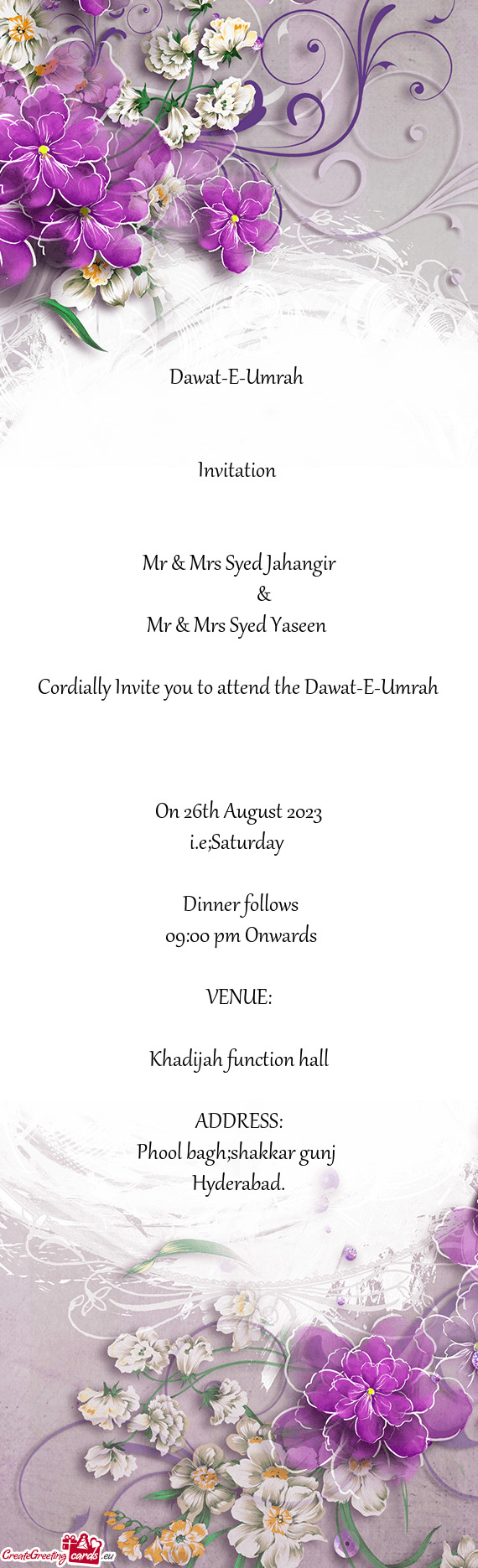 Mr & Mrs Syed Jahangir