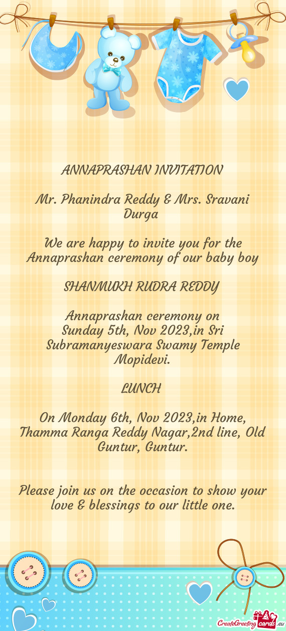 Mr. Phanindra Reddy & Mrs. Sravani Durga