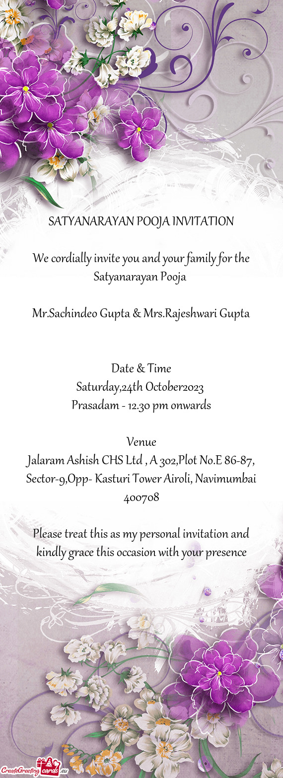 Mr.Sachindeo Gupta & Mrs.Rajeshwari Gupta