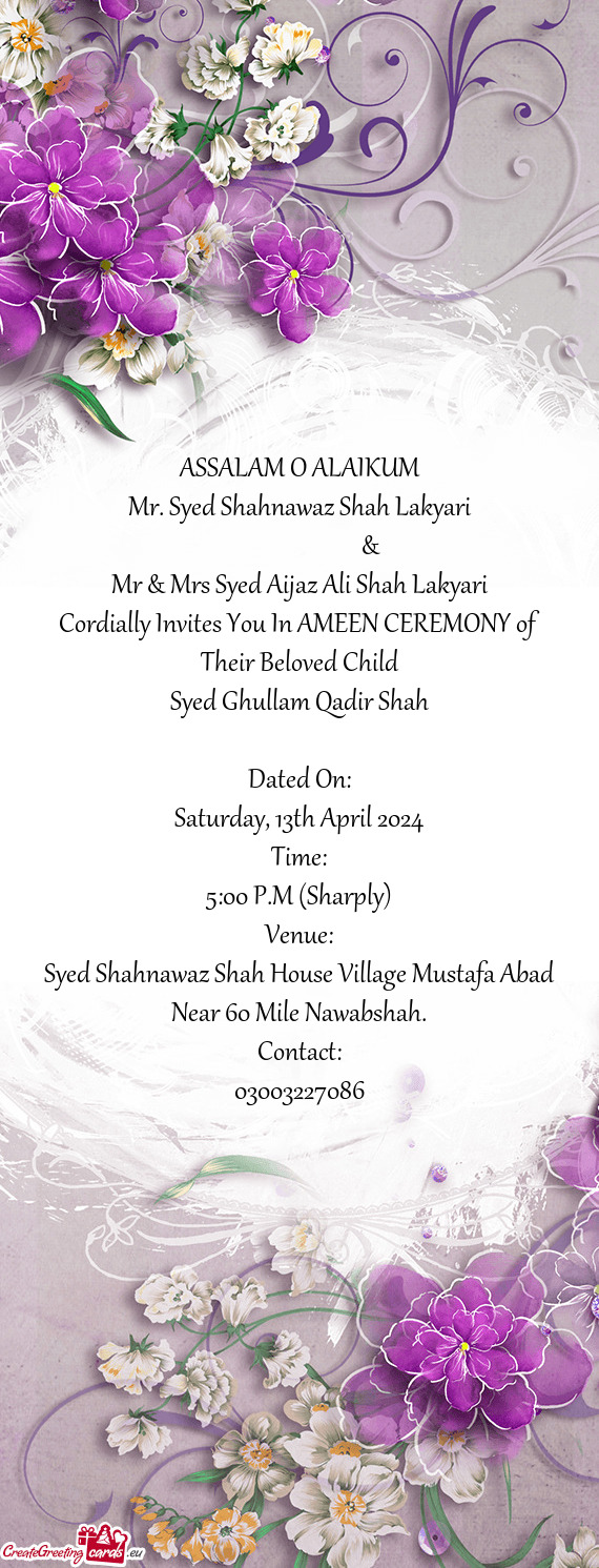 Mr. Syed Shahnawaz Shah Lakyari