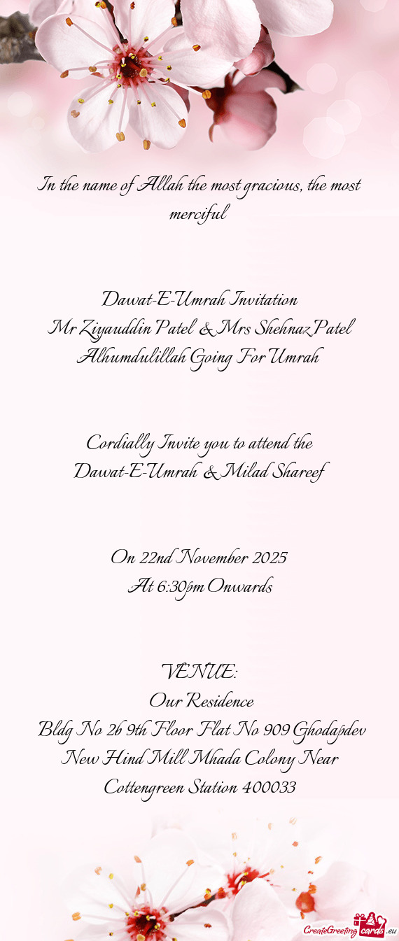 Mr Ziyauddin Patel & Mrs Shehnaz Patel