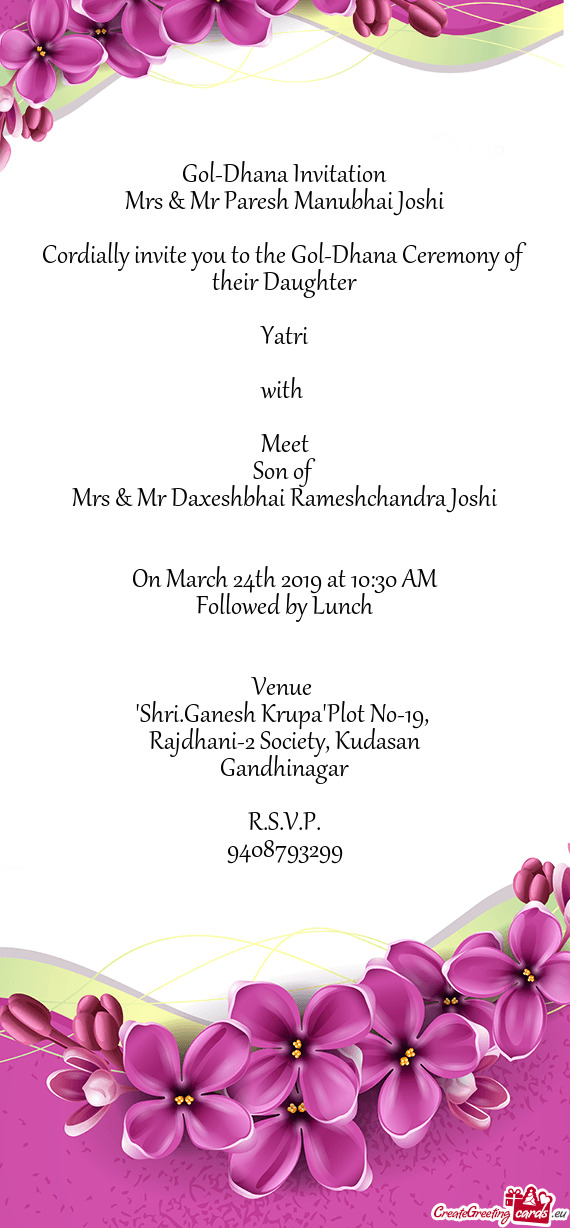Mrs & Mr Daxeshbhai Rameshchandra Joshi