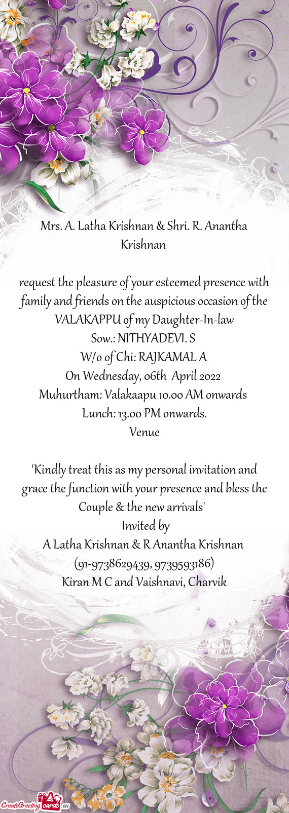 Mrs. A. Latha Krishnan & Shri. R. Anantha Krishnan