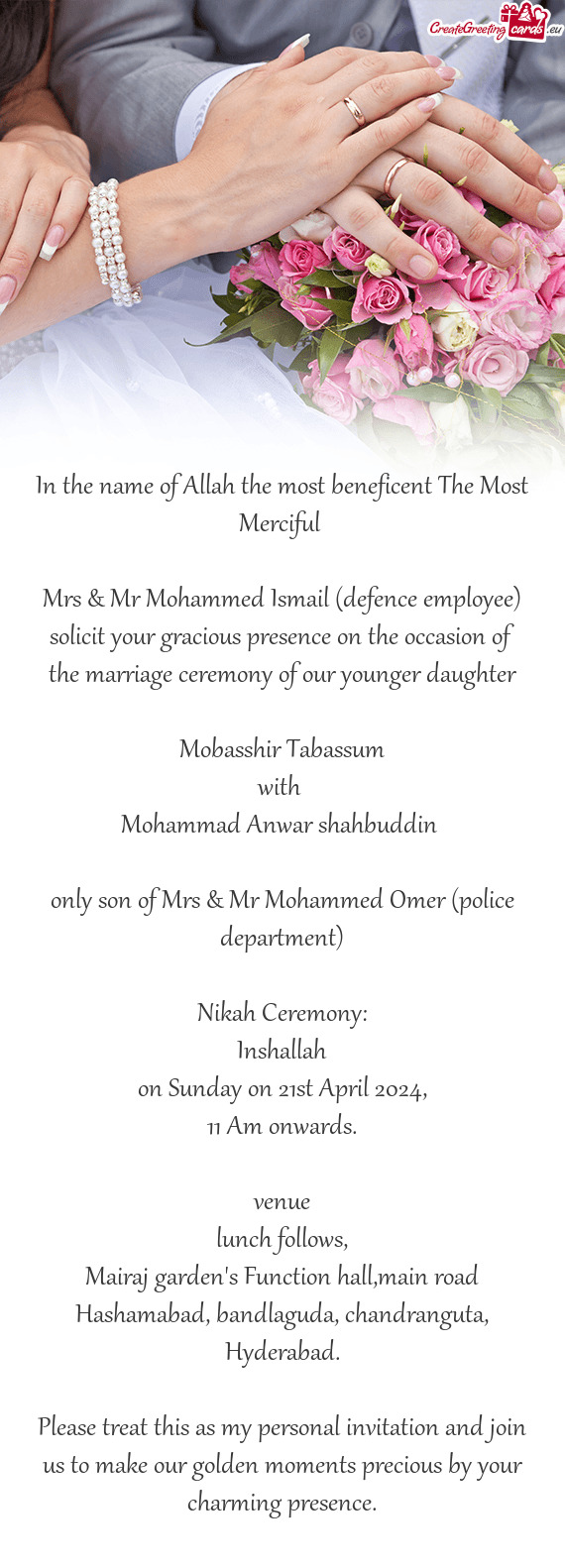 Mrs & Mr Mohammed Ismail (defence employee)