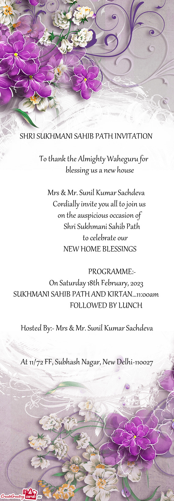 Mrs & Mr. Sunil Kumar Sachdeva