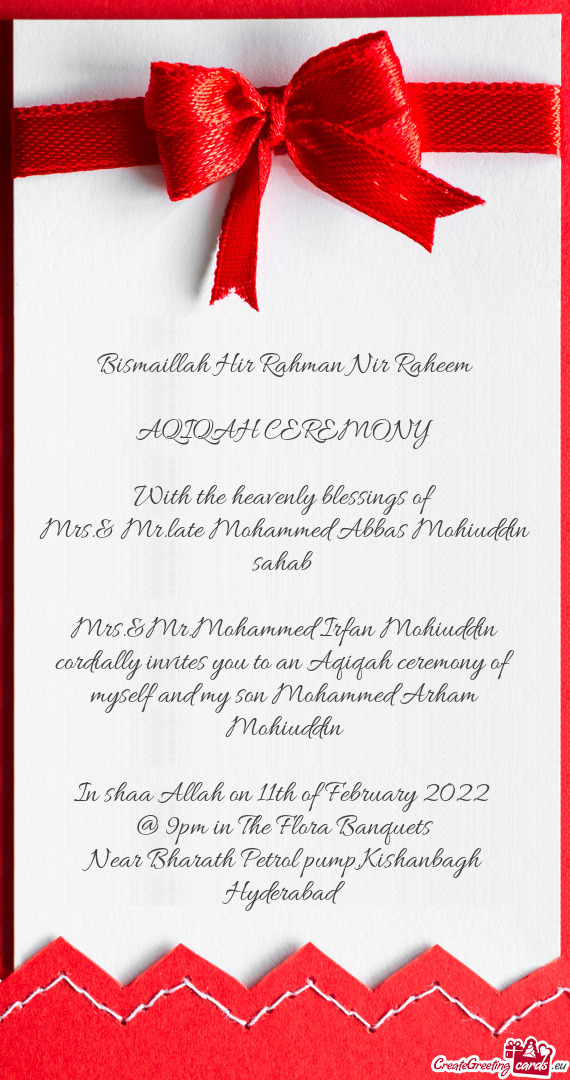 Mrs.& Mr.late Mohammed Abbas Mohiuddin sahab