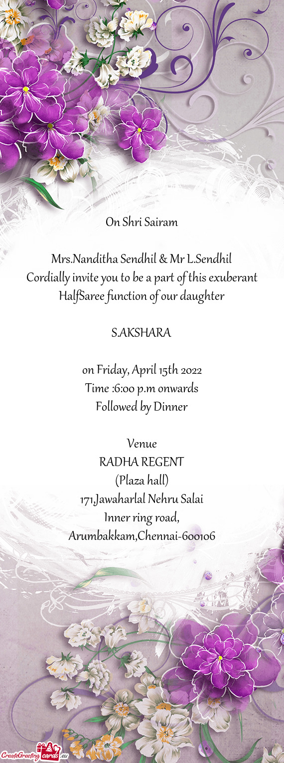 Mrs.Nanditha Sendhil & Mr L.Sendhil