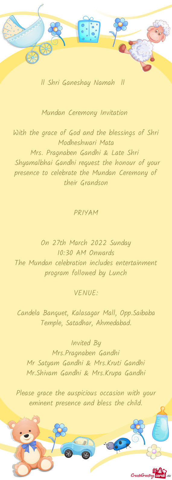 Mrs. Pragnaben Gandhi & Late Shri