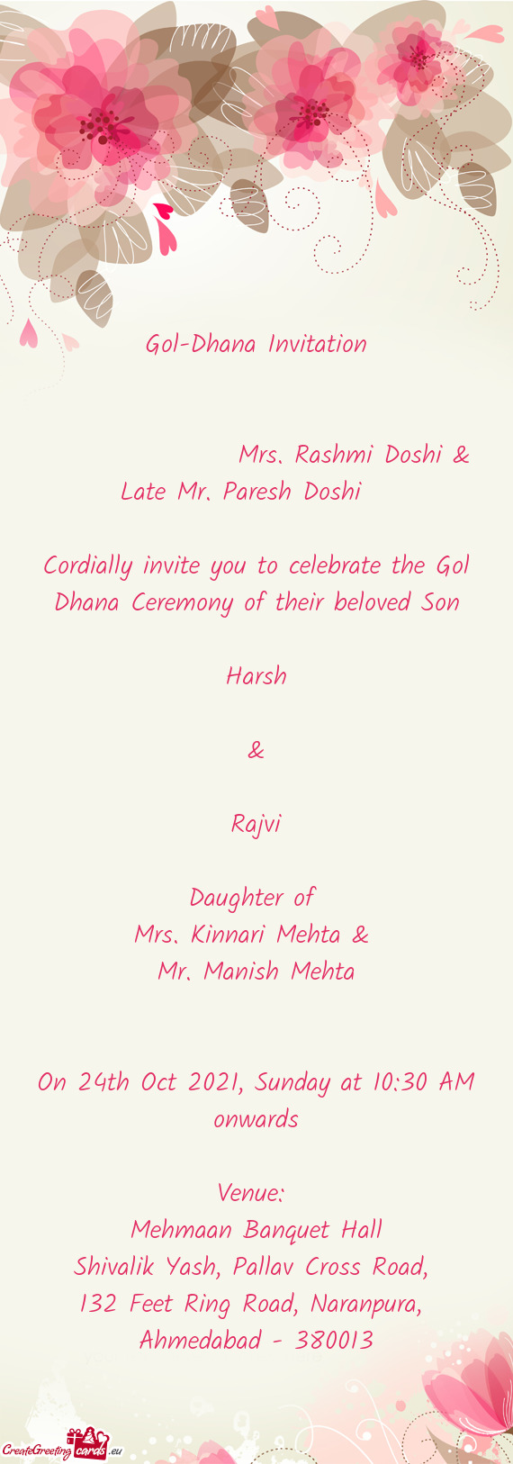 Mrs. Rashmi Doshi & Late Mr. Paresh Doshi
