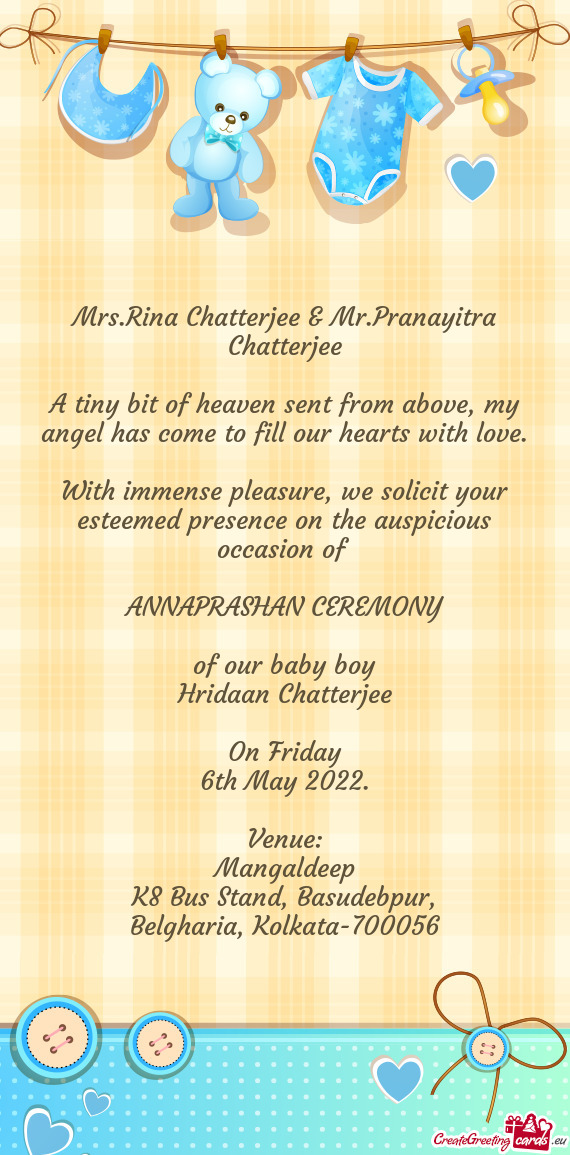 Mrs.Rina Chatterjee & Mr.Pranayitra Chatterjee