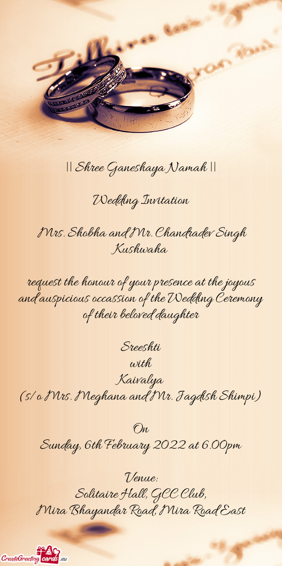 Mrs. Shobha and Mr. Chandradev Singh Kushwaha