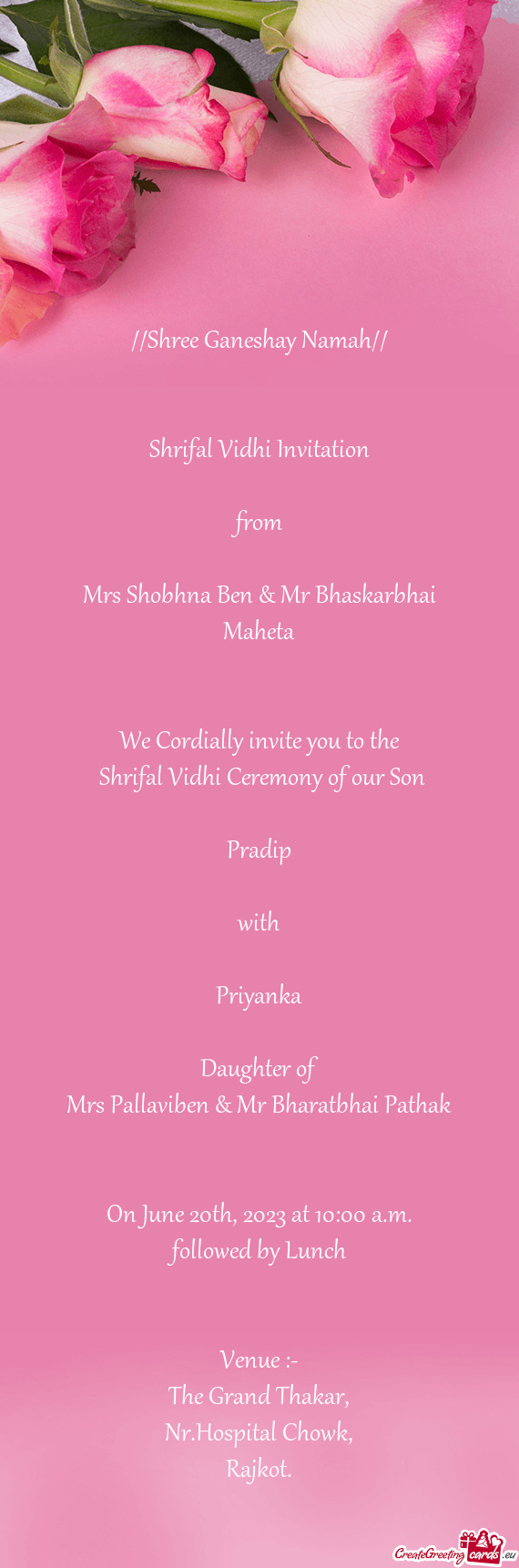 Mrs Shobhna Ben & Mr Bhaskarbhai Maheta