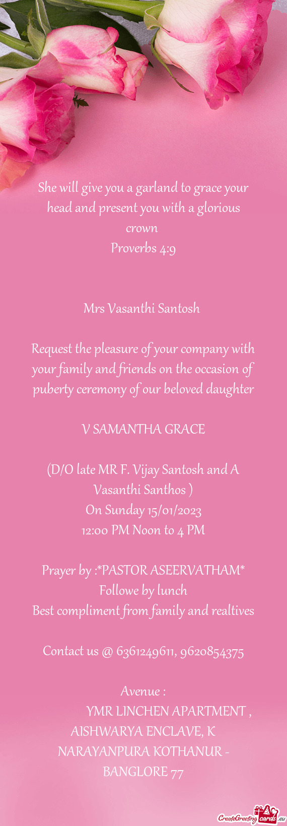 Mrs Vasanthi Santosh