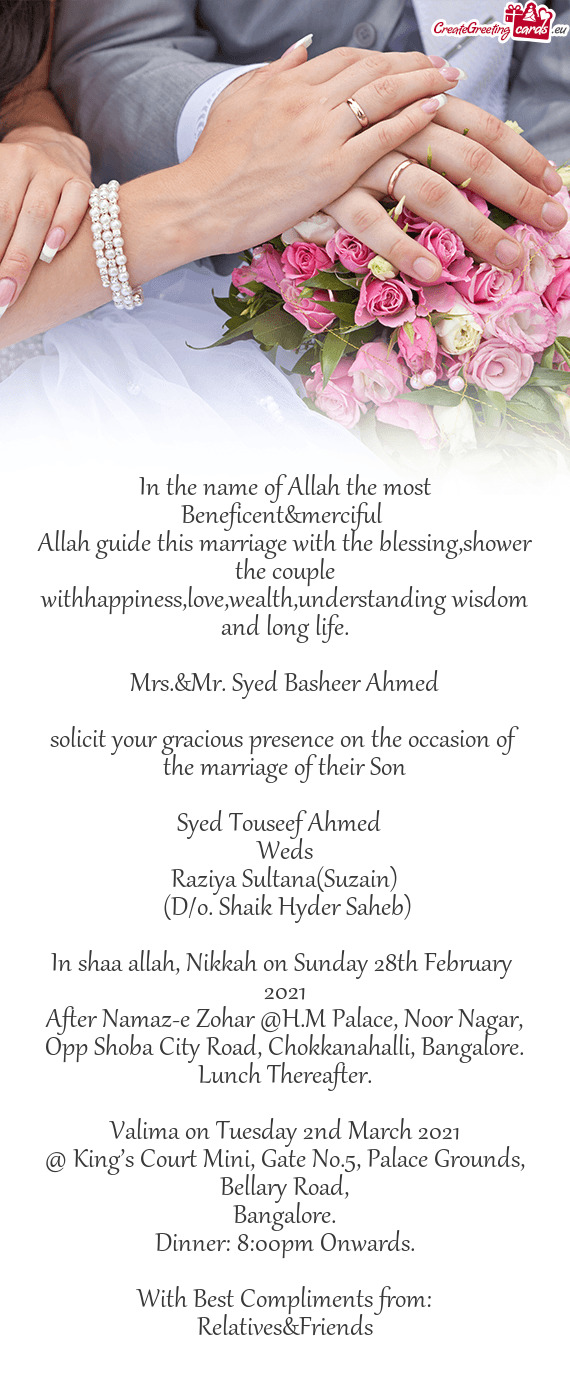 Mrs.&Mr. Syed Basheer Ahmed