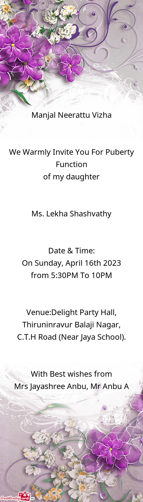 Ms. Lekha Shashvathy