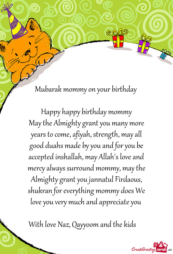 Mubarak mommy on your birthday