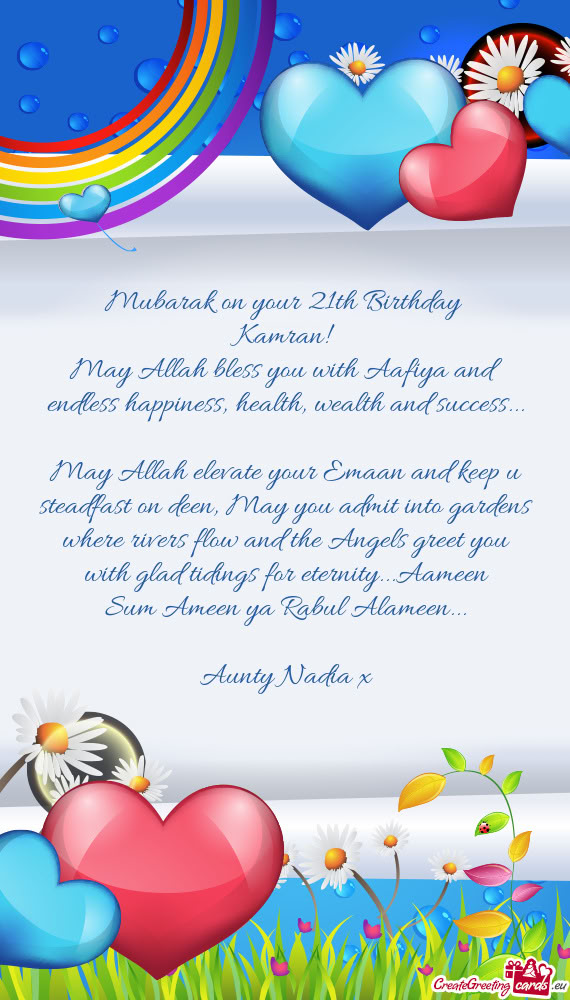 Mubarak on your 21th Birthday