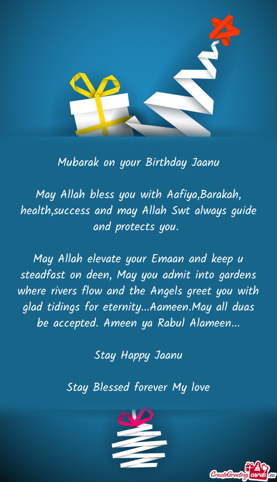 Mubarak on your Birthday Jaanu