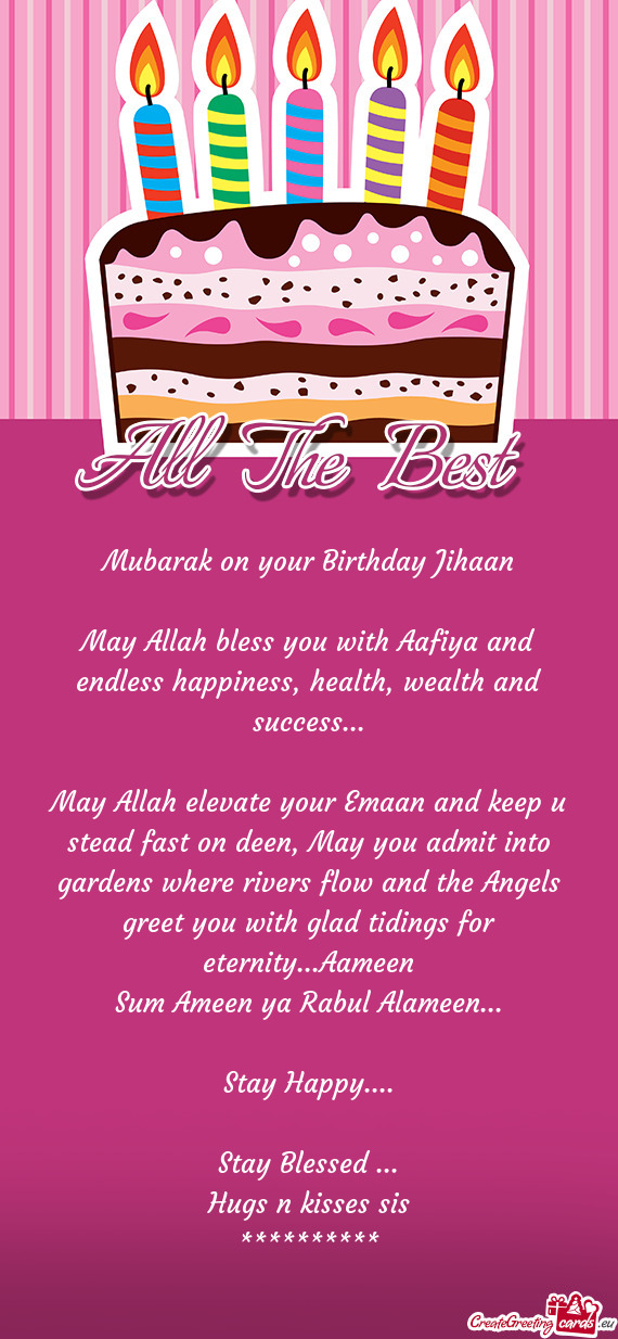 Mubarak on your Birthday Jihaan