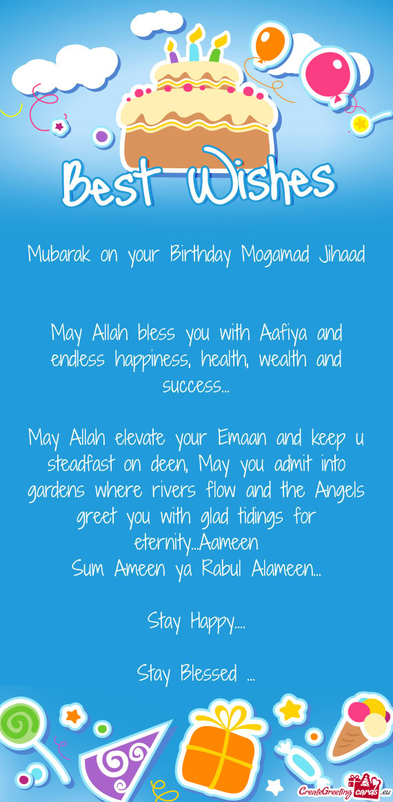 Mubarak On Your Birthday Mogamad Jihaad Free Cards Mubarak On Your Birthday Mogamad Jihaad Free Cards