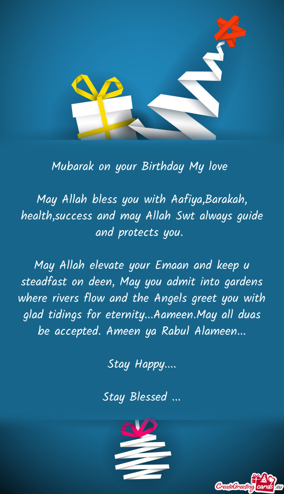 Mubarak on your Birthday My love