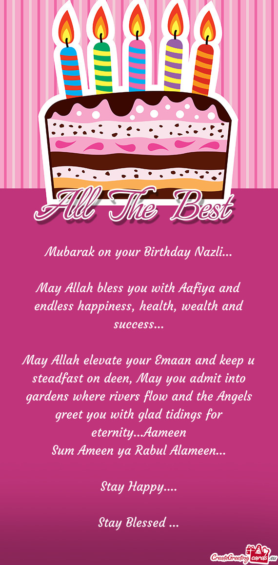 Mubarak on your Birthday Nazli