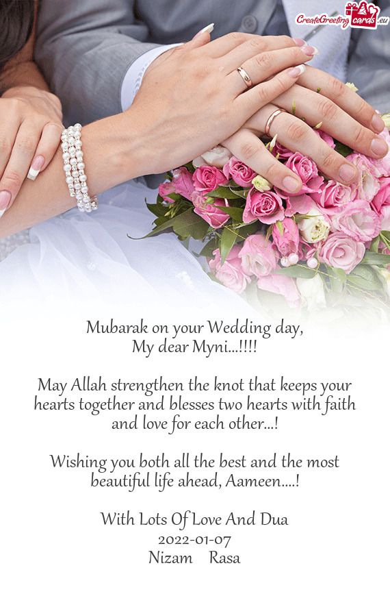 Mubarak on your Wedding day