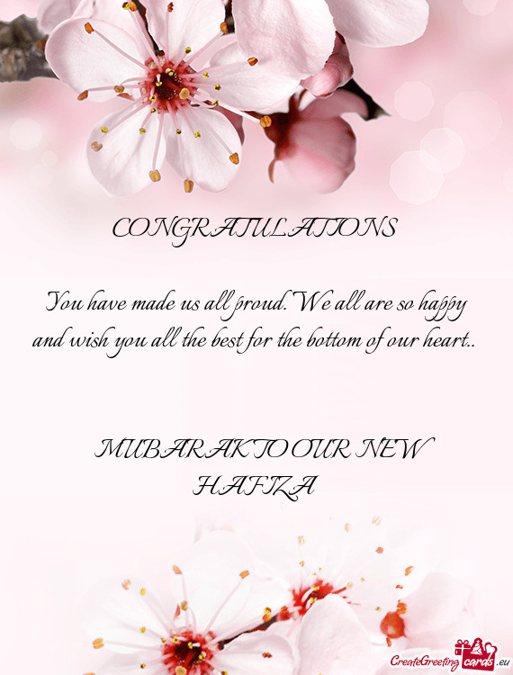 MUBARAK TO OUR NEW HAFIZA