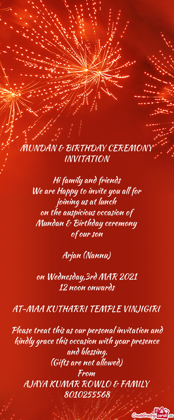 Mundan & Birthday ceremony
