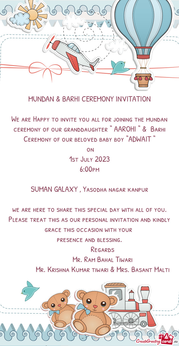 MUNDAN & BARHI CEREMONY INVITATION