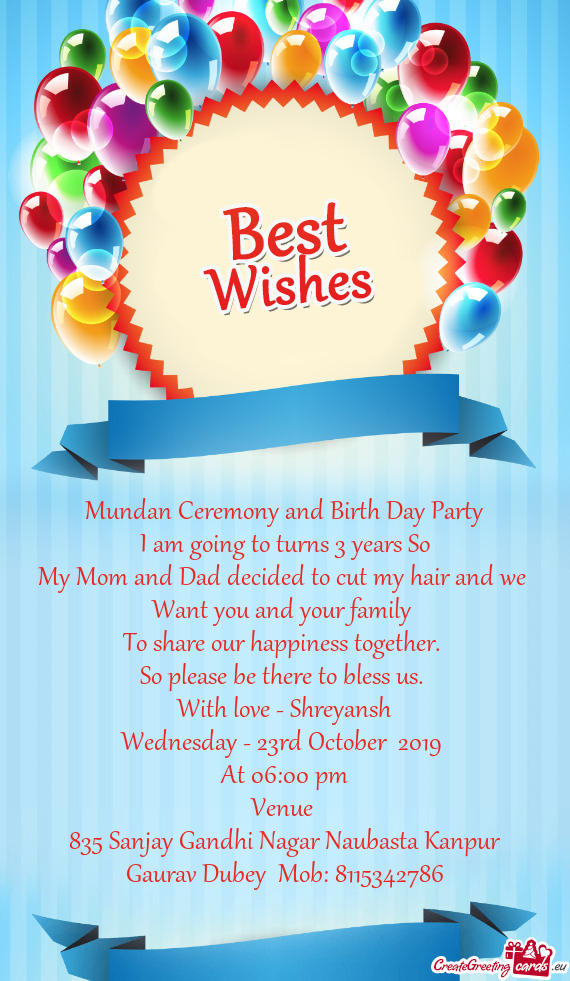 Mundan Ceremony and Birth Day Party