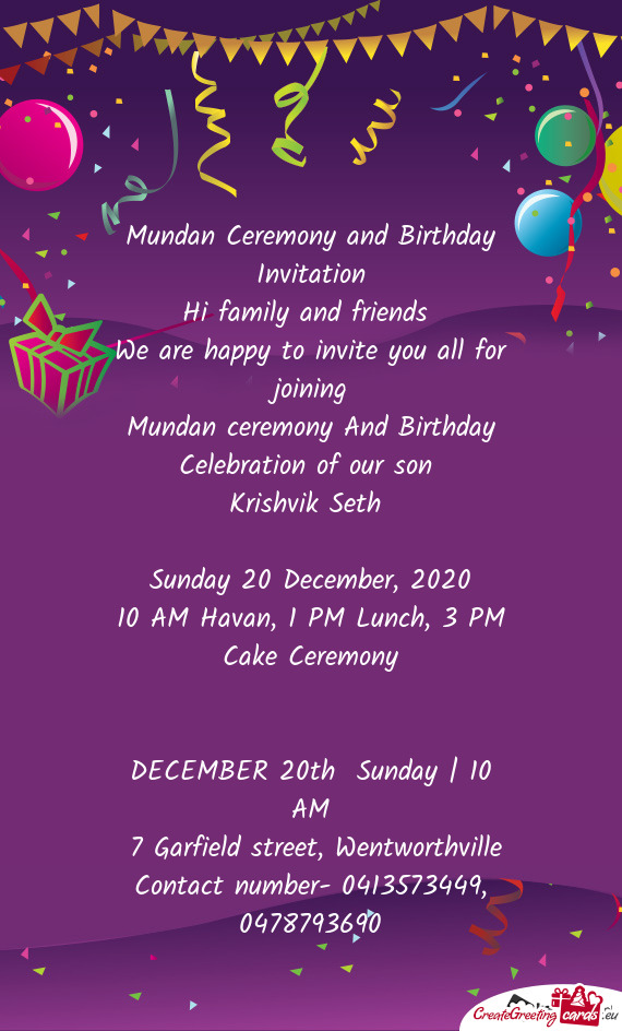 Mundan ceremony And Birthday Celebration of our son