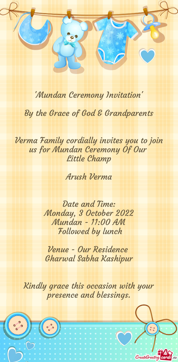 "Mundan Ceremony Invitation"