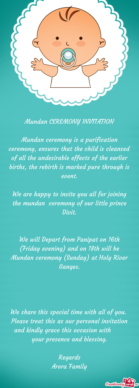 Mundan ceremony is a purification ceremony, ensures that the child is cleansed of all the undesirabl