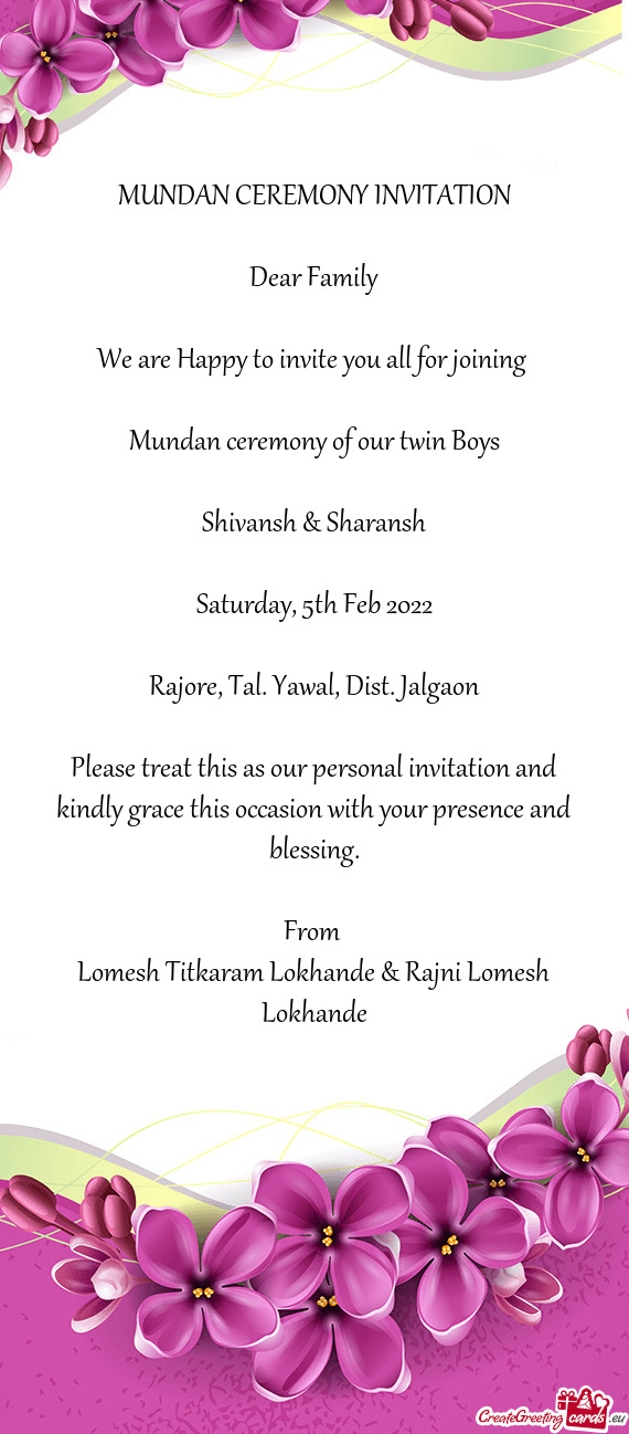 Mundan ceremony of our twin Boys
