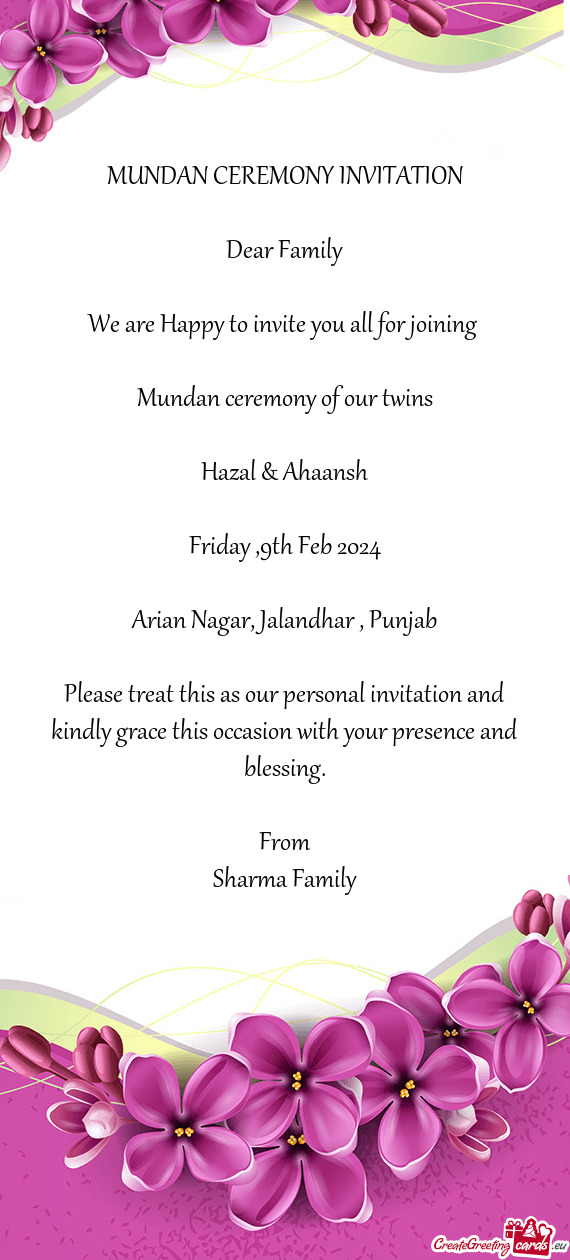 Mundan ceremony of our twins