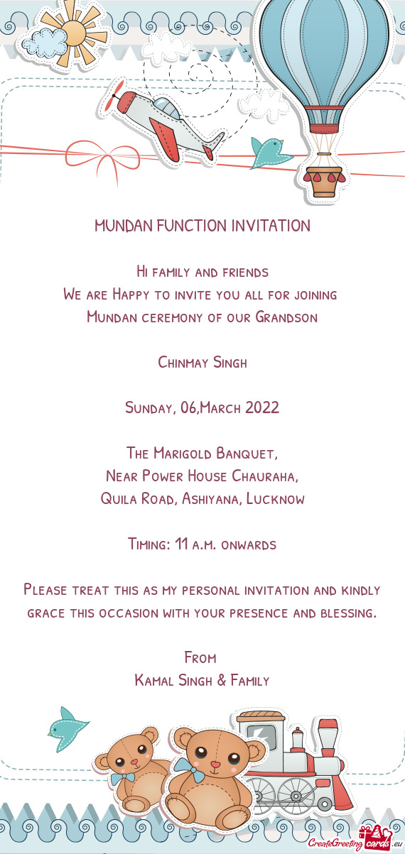 MUNDAN FUNCTION INVITATION