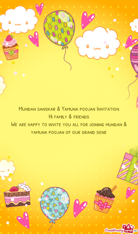 Mundan sanskar & Yamuna poojan Invitation