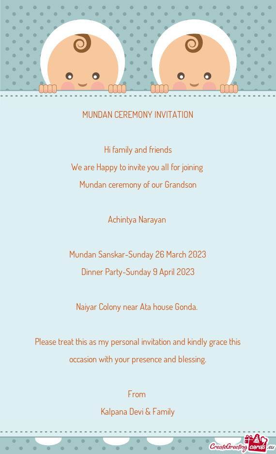 Mundan Sanskar-Sunday 26 March 2023