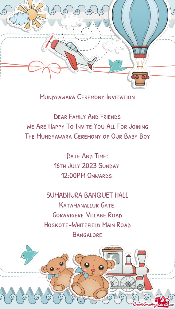 Mundyawara Ceremony Invitation