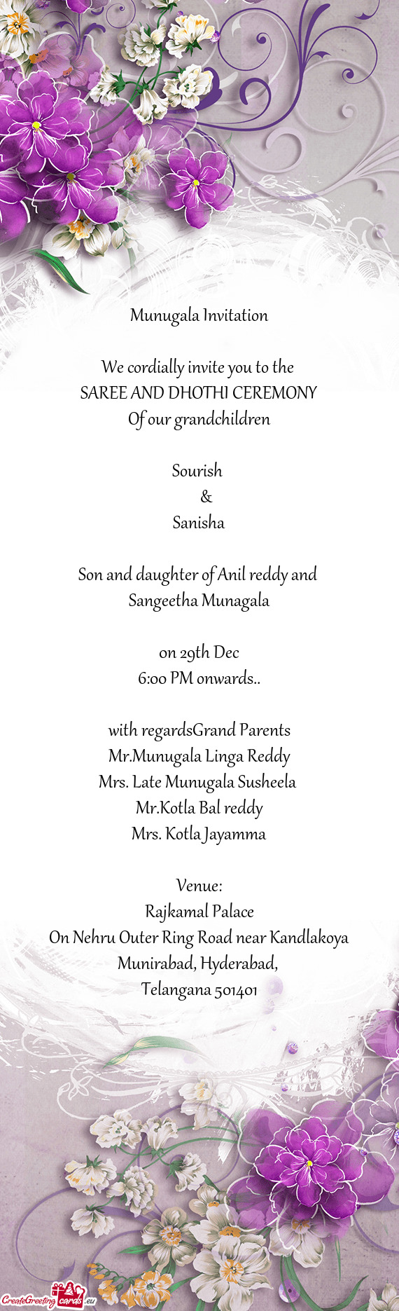 Munugala Invitation