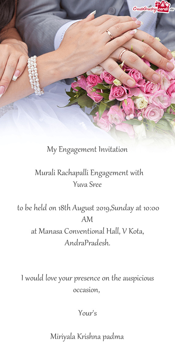 Murali Rachapalli Engagement with