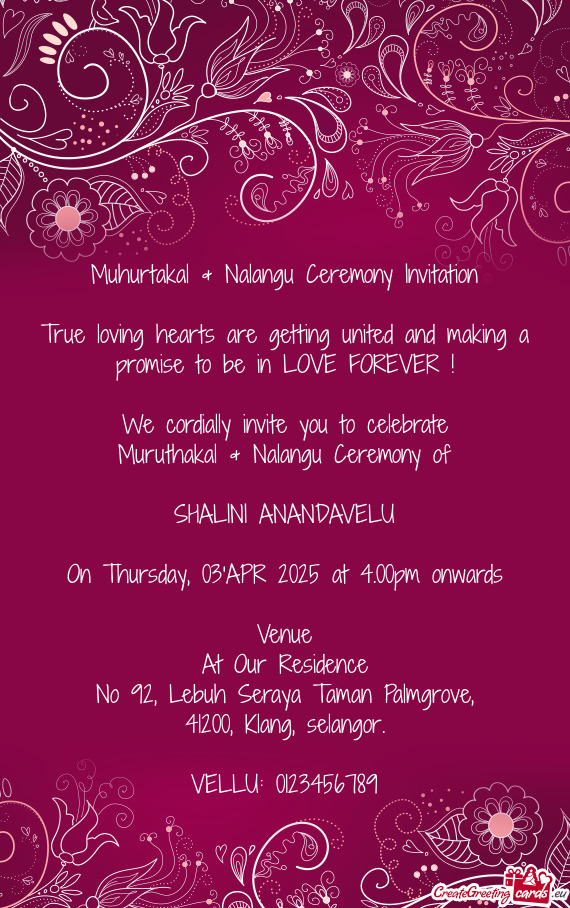 Muruthakal & Nalangu Ceremony of
