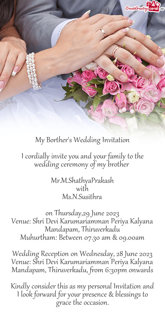 My Borther's Wedding Invitation