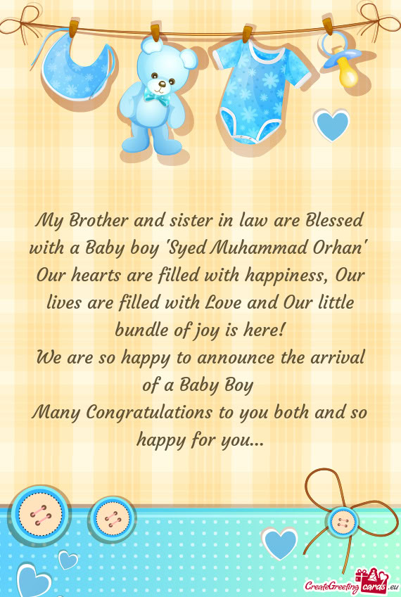 My Brother and sister in law are Blessed with a Baby boy 
