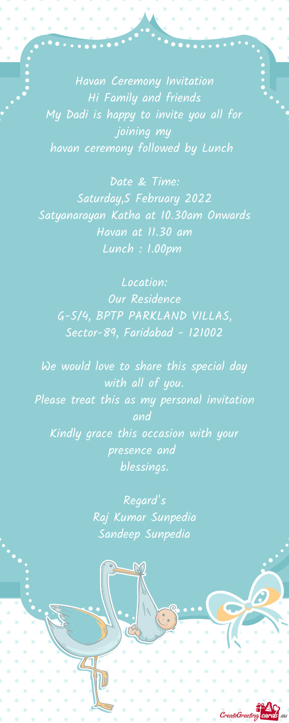 My Dadi is happy to invite you all for joining my