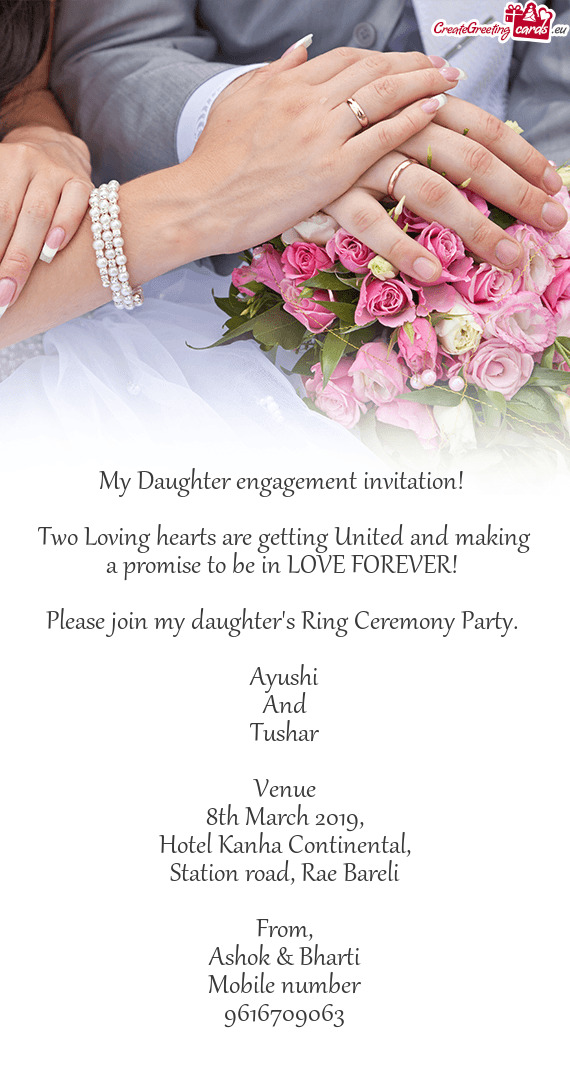 My Daughter engagement invitation! 