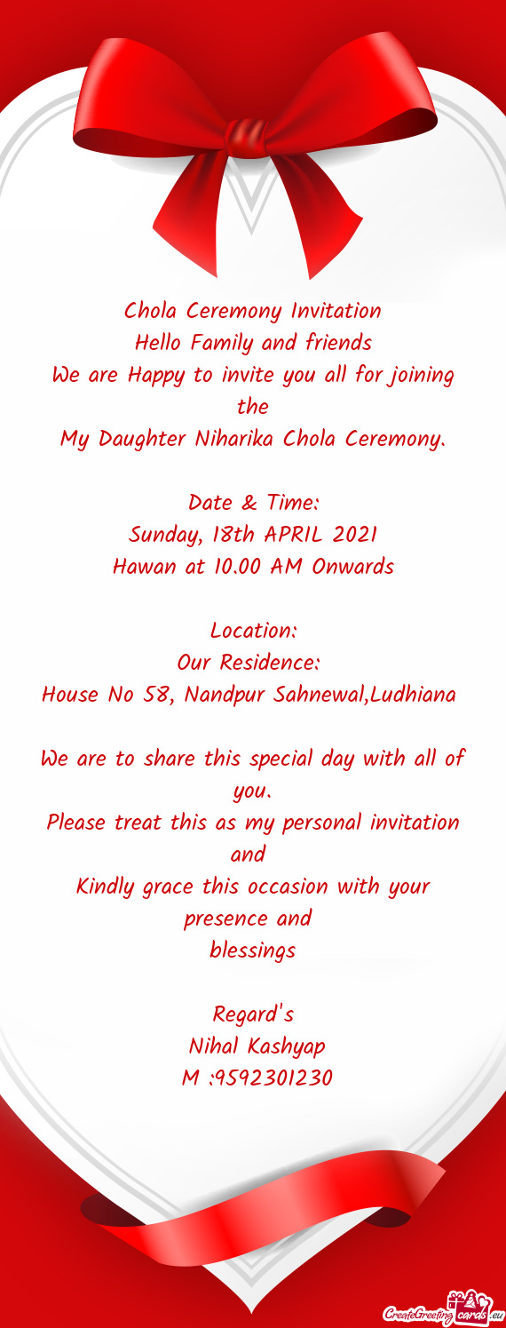 My Daughter Niharika Chola Ceremony