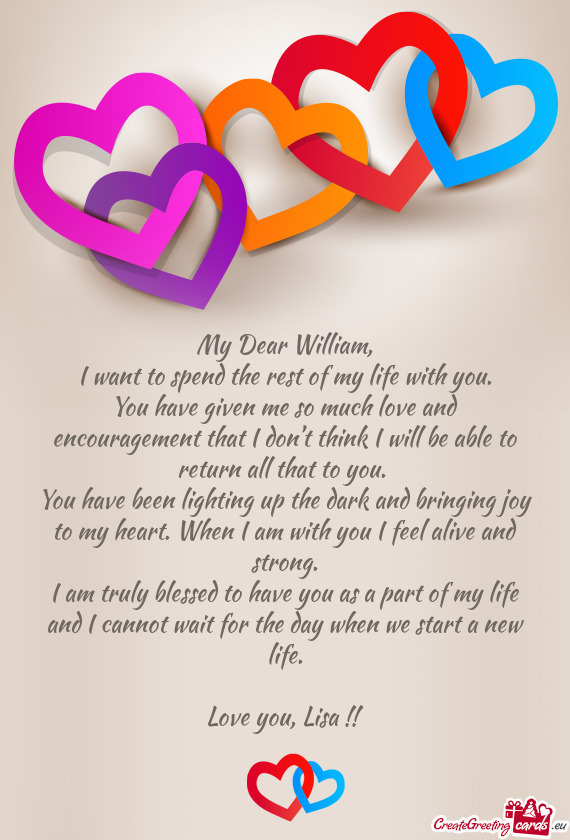 My Dear William